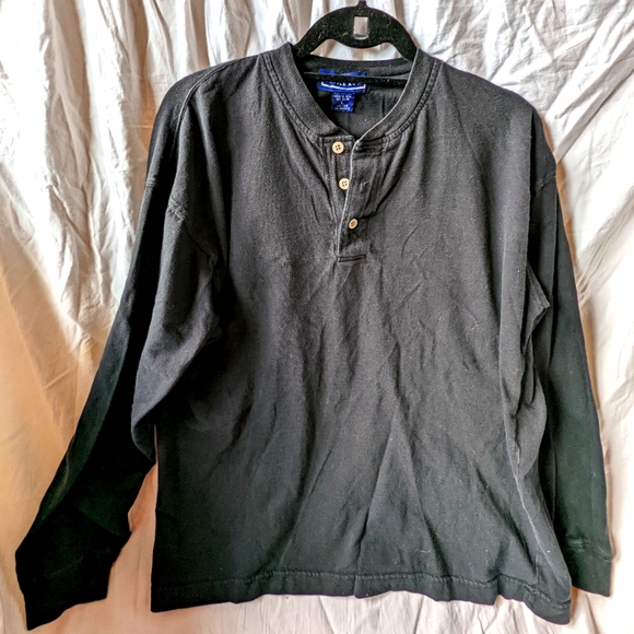 Savile Row Other - Savile Row Long Sleeve Henley With Buttons High-end Casual Size Large